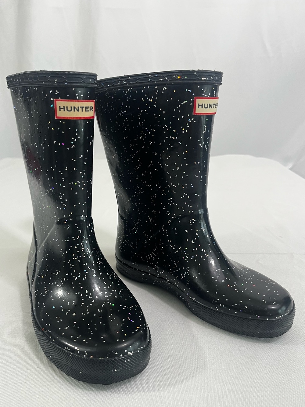 Hunter Giant Kids First Glitter Rain Boots  Size 13, 8.5” Tall